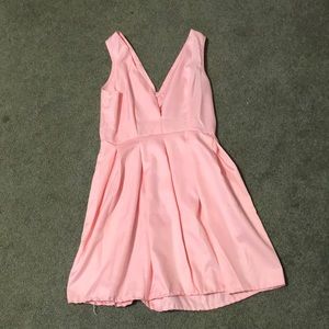 Pink low cut party dress
